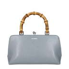 Gray Leather Handbag