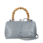 Gray Leather Handbag