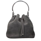 Gray Leather Handbag