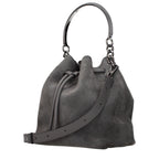 Gray Leather Handbag