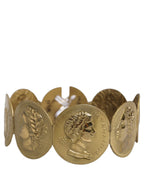 Gold Tone Brass Coin Metal Waist Cintura Belt