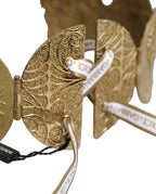 Gold Tone Brass Coin Metal Waist Cintura Belt