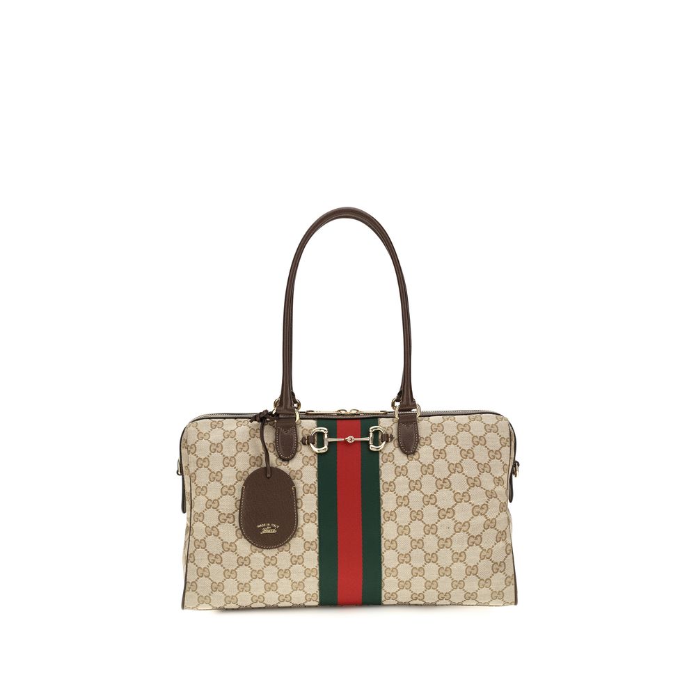 Beige Fabric Handbag