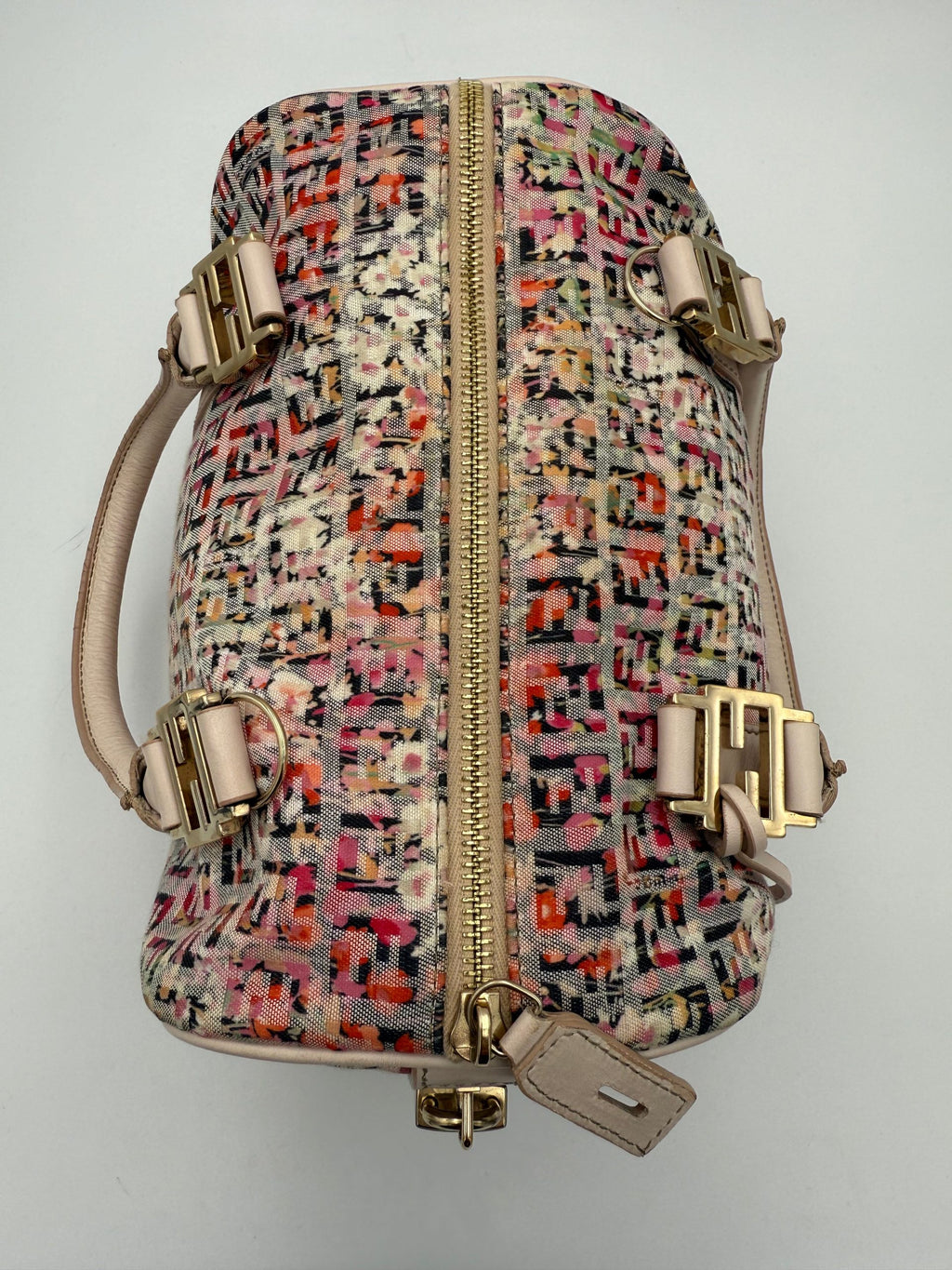 FENDI FF Canvas Flowers Handbag