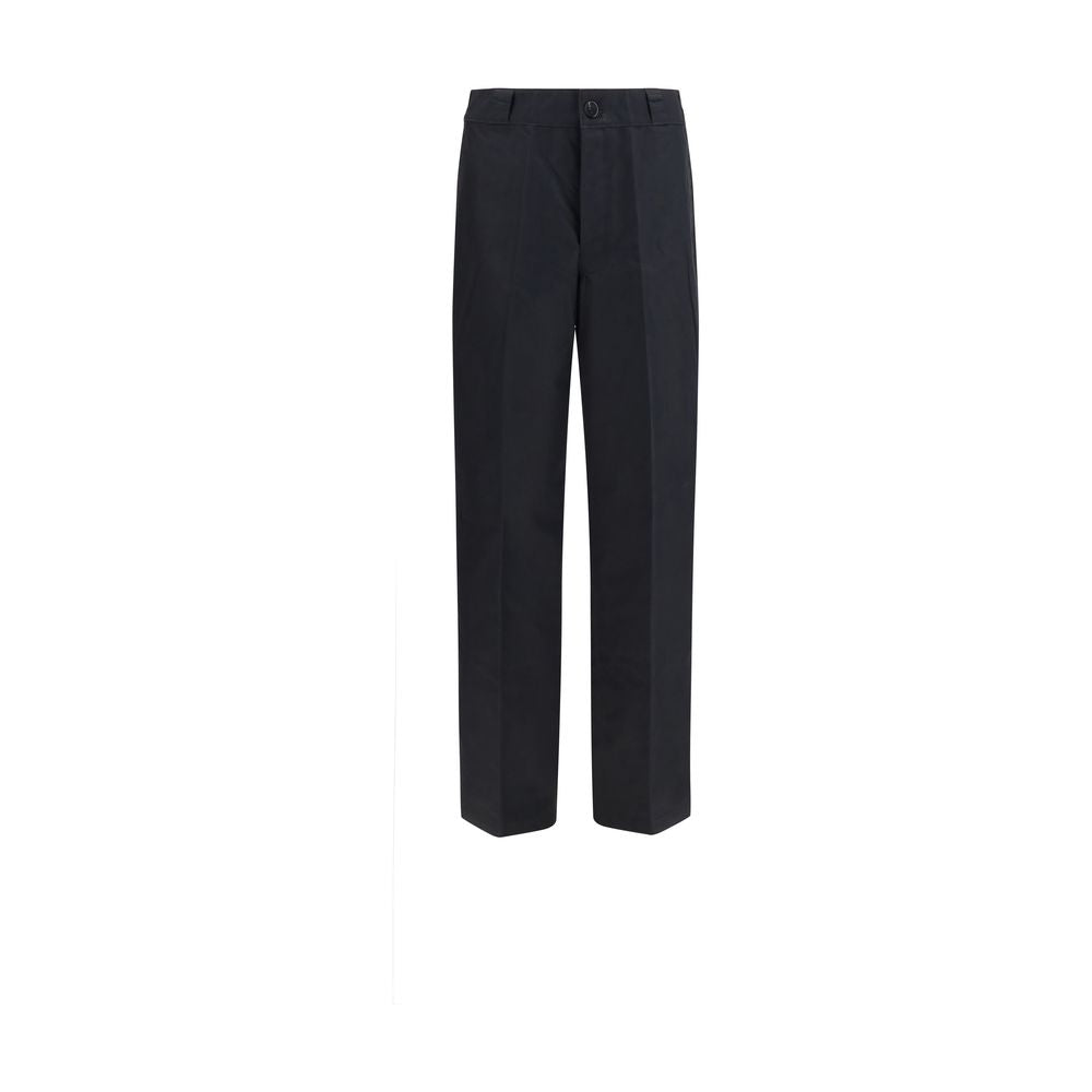 Black Cotton Casual Pants