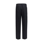 Black Cotton Casual Pants