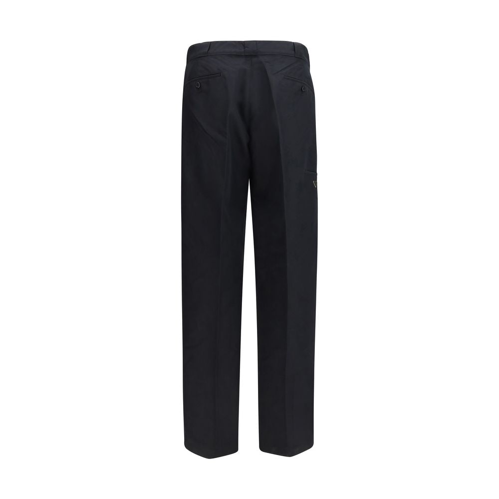 Black Cotton Casual Pants