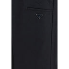 Black Cotton Casual Pants