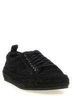 Black Leather Low Top Sneakers