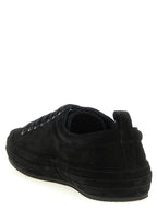 Black Leather Low Top Sneakers