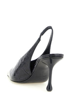 Blue Leather High Heel Pumps