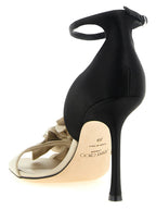 Multicolor Tencel Stiletto Heel Sandals