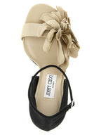 Multicolor Tencel Stiletto Heel Sandals