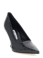 Blue Leather High Heel Pumps
