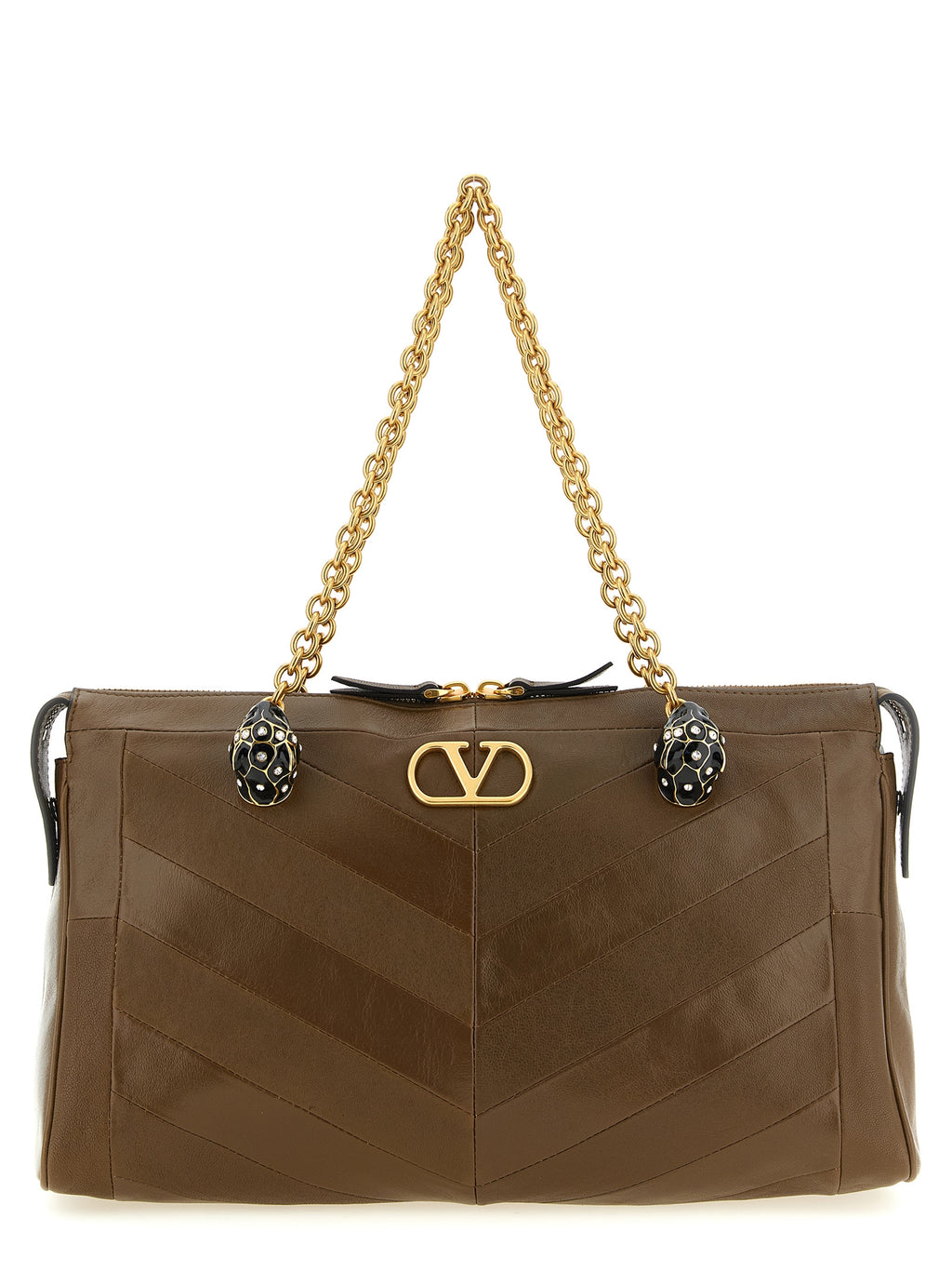 Brown Lamb Leather Shoulder Bag