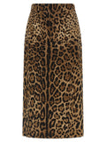Brown Viscose Midi Skirt