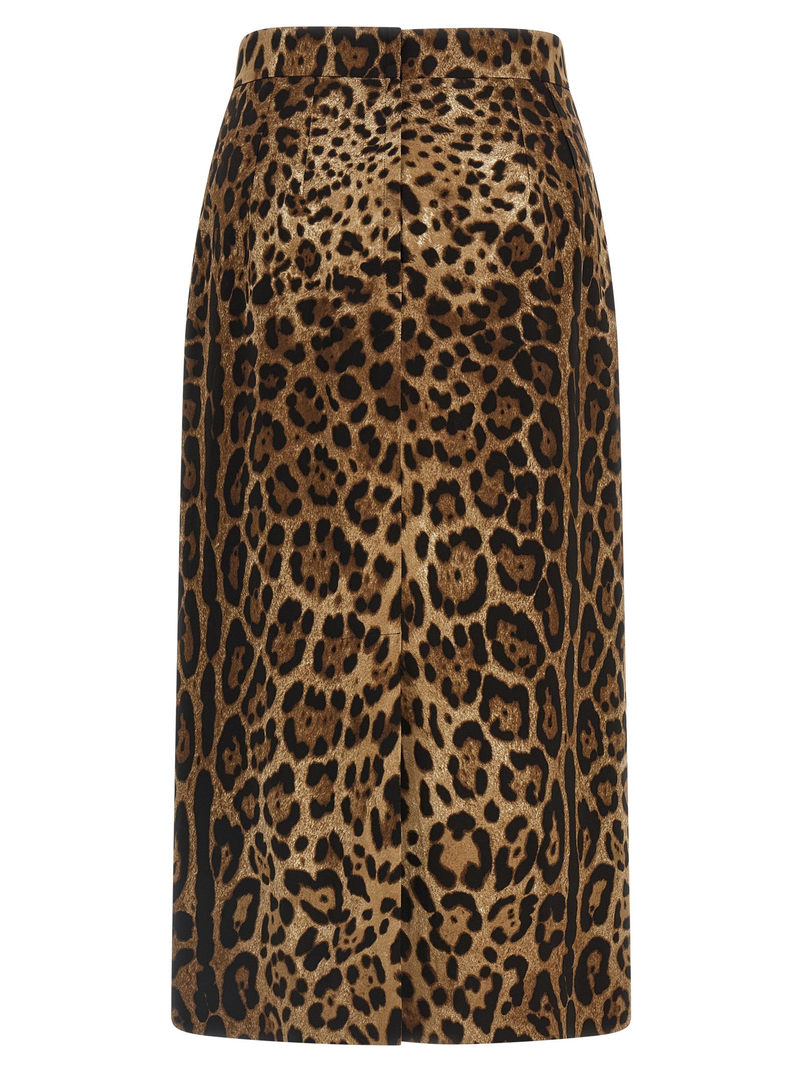 Brown Viscose Midi Skirt