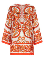 Orange Silk Short Dress