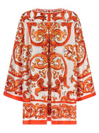Orange Silk Short Dress