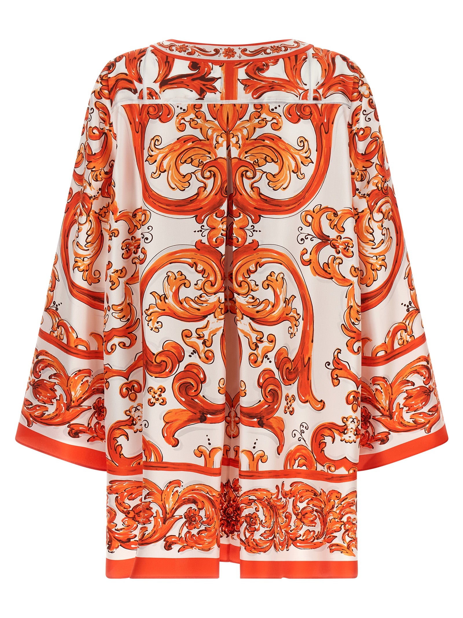 Orange Silk Short Dress