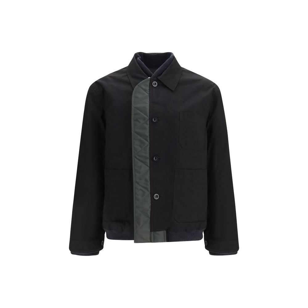 Black Nylon Bomber