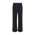 Black Polyester Casual Pants