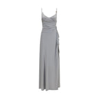 Gray Viscose Casual Dress