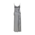 Gray Viscose Casual Dress