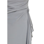 Gray Viscose Casual Dress