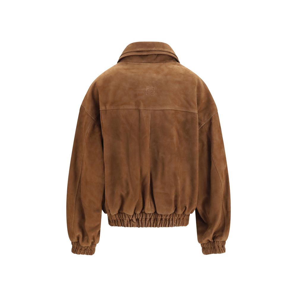 Brown Suede Leather Bomber
