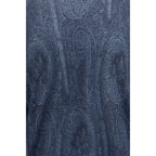 Blue Silk Turtleneck