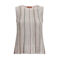 Multicolor Rayon Sleeveles T-Shirt
