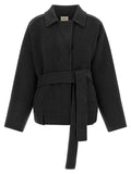 Gray Wool Full-Length Jacket