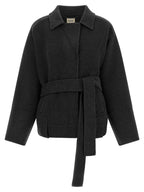 Gray Wool Full-Length Jacket