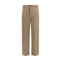 Brown Cotton Casual Pants