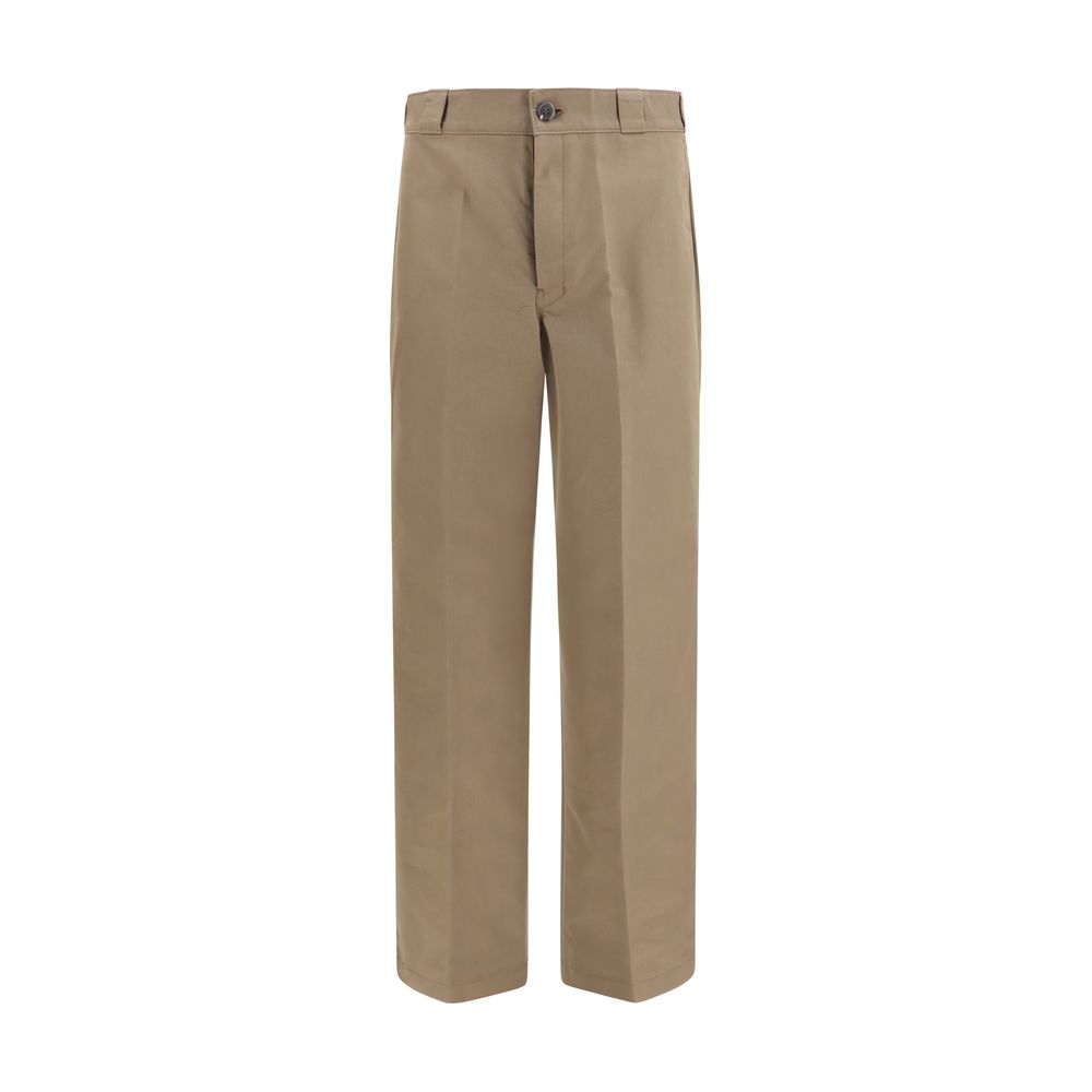 Brown Cotton Casual Pants