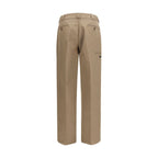 Brown Cotton Casual Pants