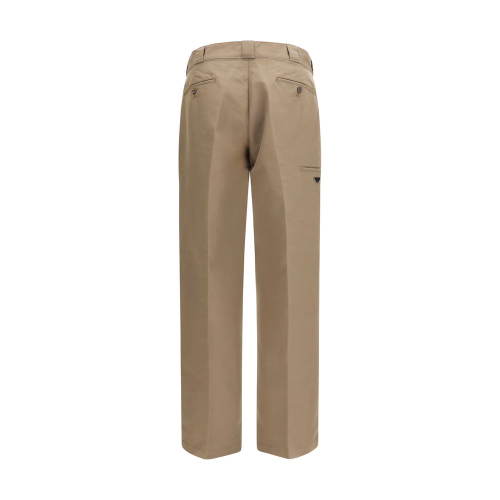 Brown Cotton Casual Pants
