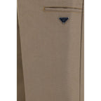Brown Cotton Casual Pants