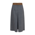Gray Wool Oves Aries Midi Skirt