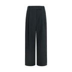 Black Silk Casual Pants