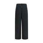 Black Silk Casual Pants
