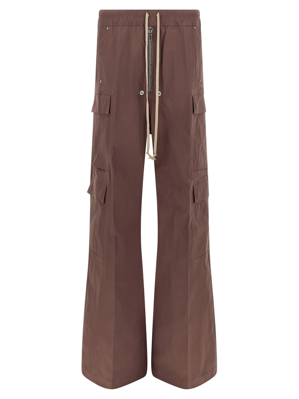 Brown Cotton Flared Pants