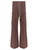 Brown Cotton Flared Pants