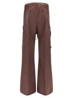 Brown Cotton Flared Pants
