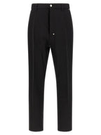 Black Cotton Casual Pants