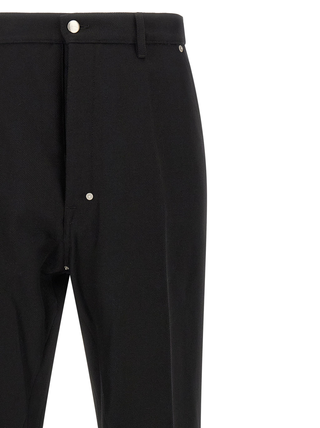 Black Cotton Casual Pants