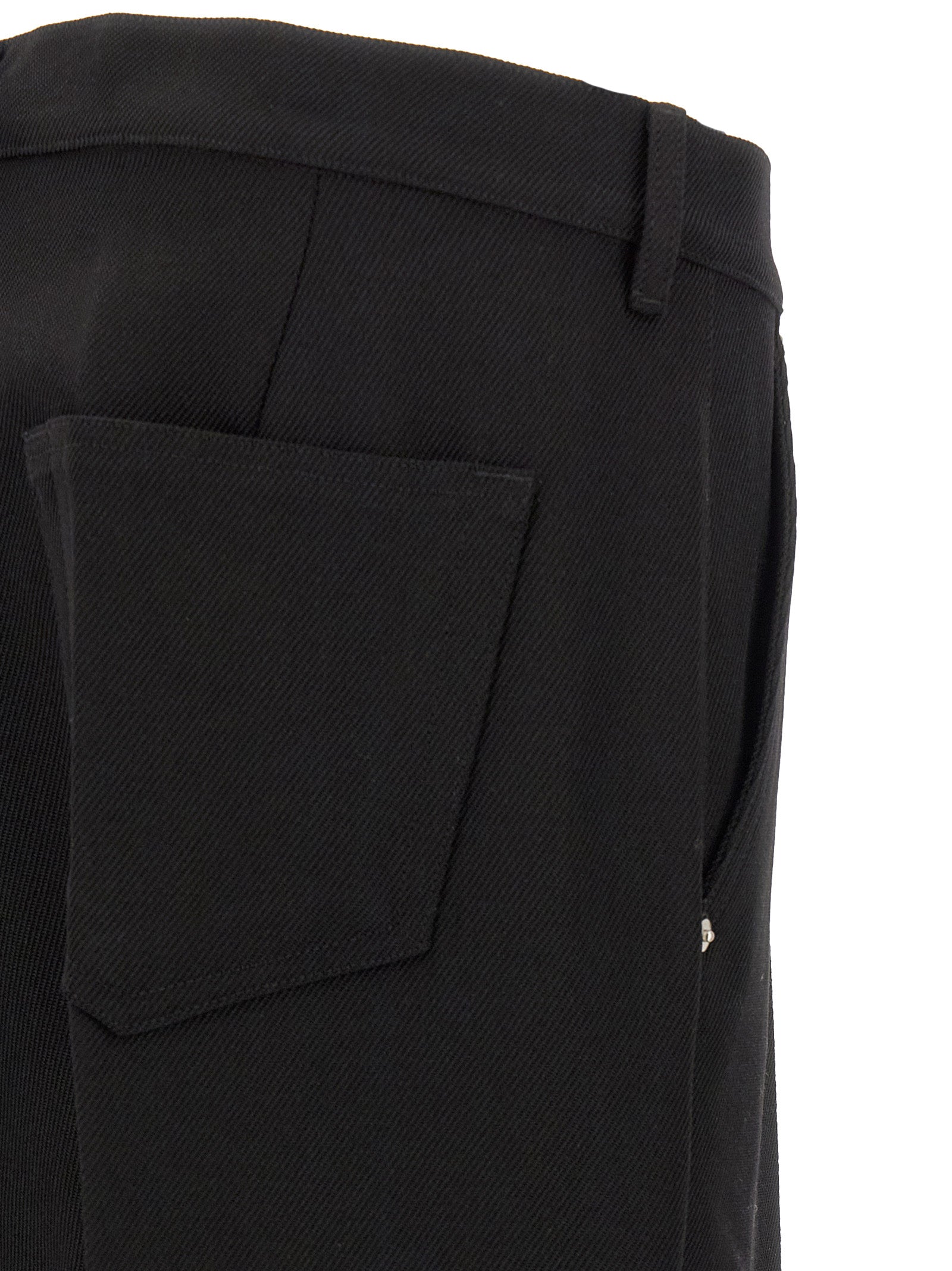 Black Cotton Casual Pants