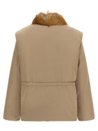 Beige Polyester Sleeveless Jacket