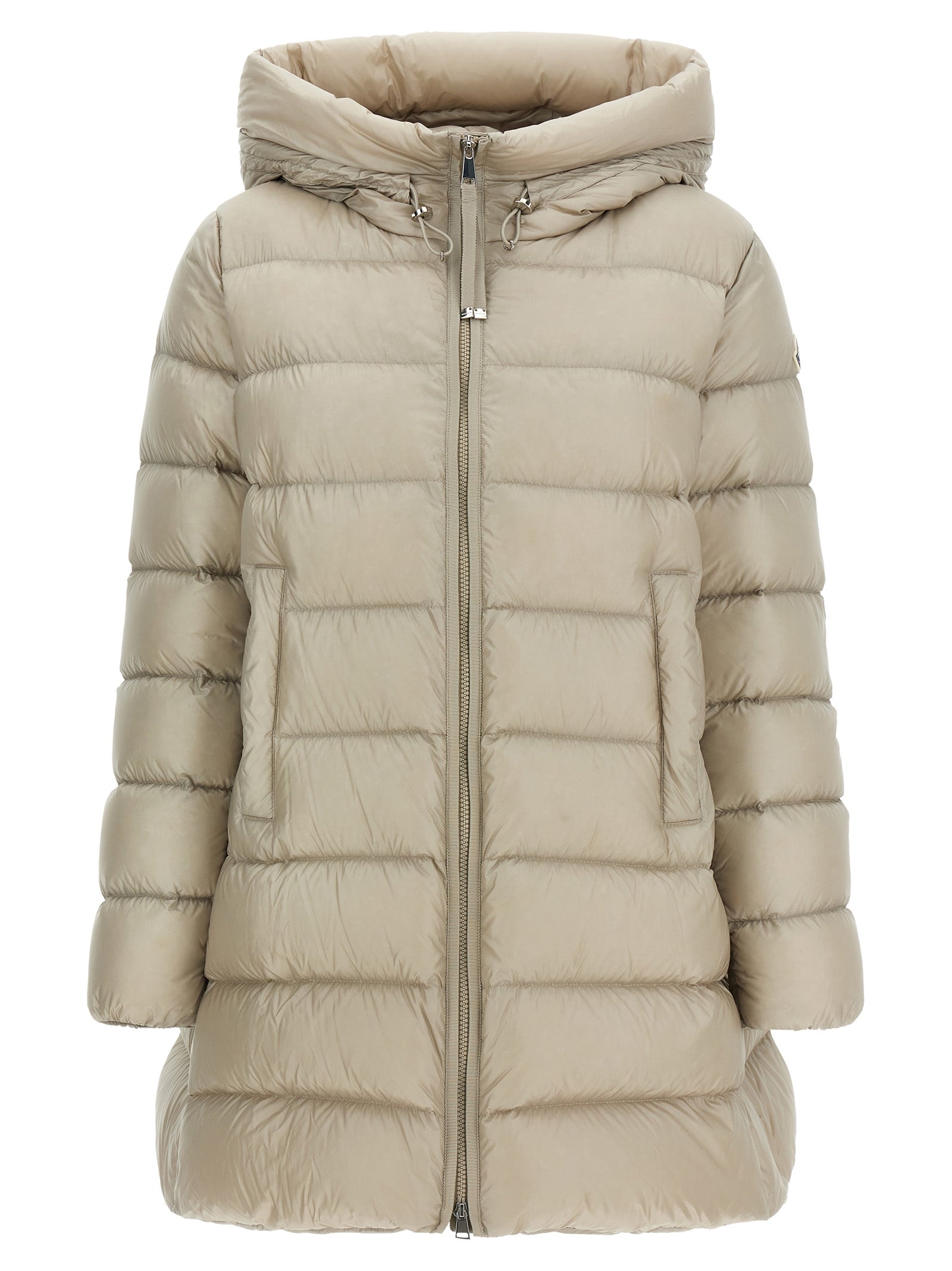 Beige Polyamide Full-Length Jacket